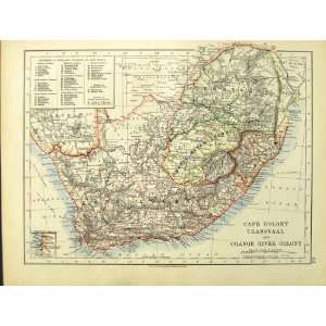  1912 Map Africa Walfisch Cape Colony Orange River Natal 