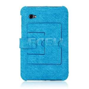 BLUE DENIM JEANS BOOK STYLE CASE STAND FOR SAMSUNG P6200 GALAXY TAB 