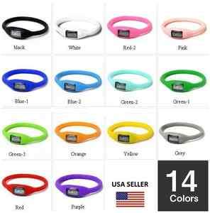 Silicone Ion Sports Wrist Bracelet Silicon Watch ~USA  