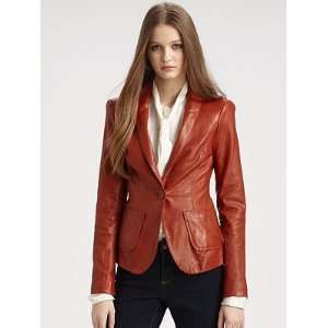  Rachel Zoe Sullivan II Leather Jacket   Rust Sports 