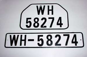 GERMAN ARMY WWII WW2 REPRO VEHICLE CAR TRUCK LICENSE PLATES tags 