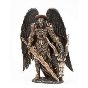 St. Michael Killing Dragon Statue 10.75 Inch Figurine:  