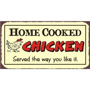  Home Cooked Chicken Vintage Metal Art Meat Deli Retro Tin 