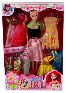   Fashion Dolls for girls with 9 dresses to change dress up #61104 3