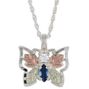   and Diamond Butterfly Silver Necklace and Earring Jewelry Set: Jewelry