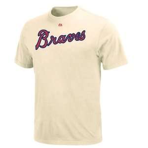 Atlanta Braves Wordmark T Shirt (Ivory): Sports & Outdoors