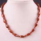 Gold Goldstone Twisting Loose Beads Necklace 18 LE180  