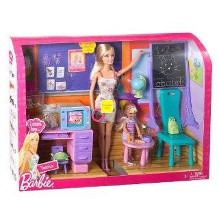  Barbie Teacher doll playset with real sonds and 2 students 
