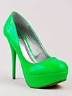 NEW QUPID Women Platform High Heel Stiletto Patent Pump sz Neon Green 