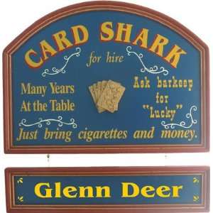    Personalized Wood Sign   CARD SHARK FOR HIRE