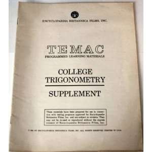  TEMAC Programmed Learning Materials College Trigonometry 