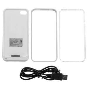 For Apple iPhone 4/4S White 1500 mAh Energy Battery Charge Case Phone 