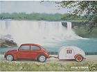Vintage VW Tear Drop Teardrop Travel Trailer Camper ART