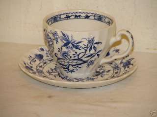 Vintage Blue Lily Staffordshire Ironstone Cup & Saucer  