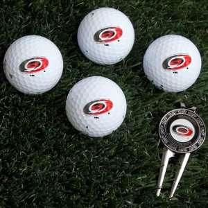  NHL Carolina Hurricanes Four Golf Ball Gift Set Sports 