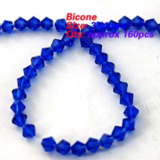   Approx 160pcs Jewelry Making DIY Bicone Crystal Faceted Loose Beads