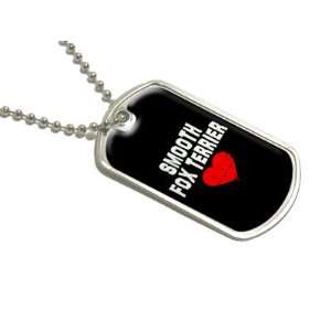  Smooth Fox Terrier Love   Black   Military Dog Tag Luggage 