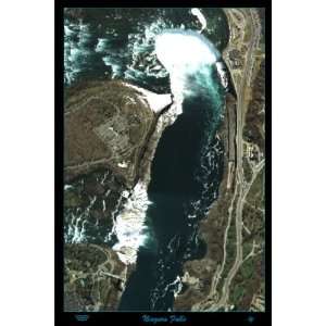  Niagara Falls, New York and Canada satellite poster/map 