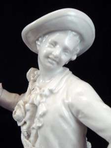 Antique KPM Berlin Germany Porcelain Figurine Man w/ Florwers  