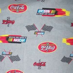 61 X 44 Wide Fabric Nascar Coca Cola Racing (Gray Background) Fabric