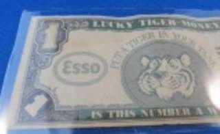 Vintage ESSO Gas Company   Lucky Tiger Money    