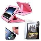 Pink Leather Smart Cover Case+Stylus Touch Pen For iPad 1 1st  