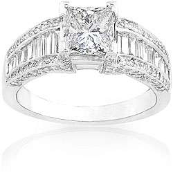  TDW Certified Princess cut Diamond Engagement Ring (J, VS2) (Size 6.5