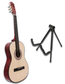 NEW HANDMADE NATURAL Acoustic Guitar+Stand+Extras  