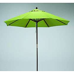 Round 9 foot Lime Green Hard Wood Patio Umbrella  