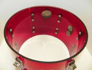   Vistalite Vintage Rare Red 14 Tom Drum 70s Translucent Acrylic EXC