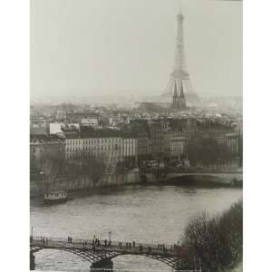 Paris Pont des Arts Bridge Black and White Postcard:  Home 