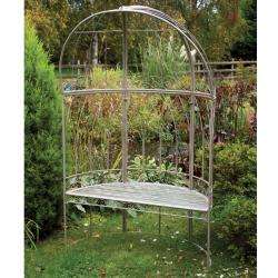 Laura Ashley Oyster Metal Canopied Garden Bench  Overstock