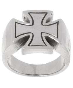 Sterling Silver Iron Cross Ring  Overstock