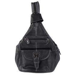   Womens Leather Convertible Backpack Shoulder Bag  