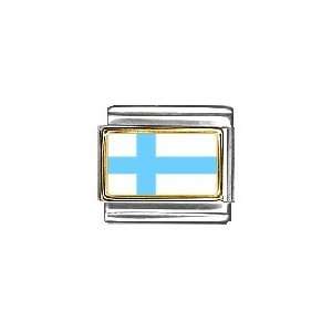 Finland Flag Italian Charm Bracelet Link