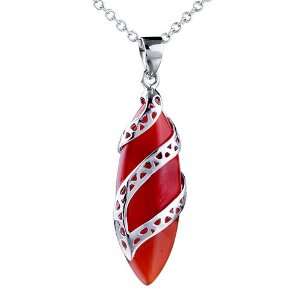  Red Drop Murano Glass Pendant Necklace Pugster Jewelry