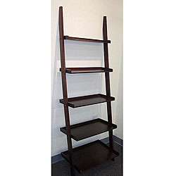 Cappuccino Five tier Leaning Ladder Shelf  