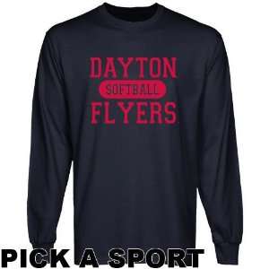Dayton Flyers Navy Blue Custom Sport Long Sleeve T shirt  :  