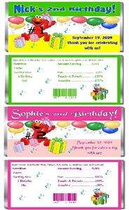 10 PERSONALIZED ELMO CANDY BAR WRAPPERS BOY/GIRL  
