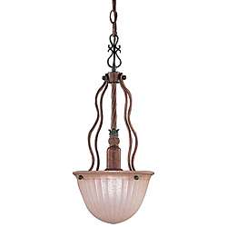 light Greenwich Etched Glass Pendant  Overstock