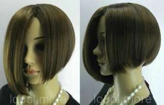 Charming short Straight Dark brown Women wig + cap #6  