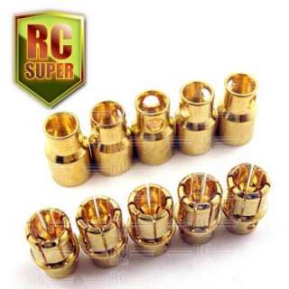 5x pairs 8mm gold bullet connector plug RC LiPo/motor  