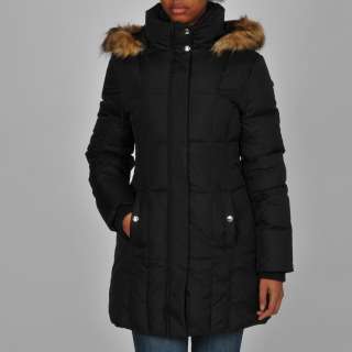 MICHAEL Michael Kors Womens Faux Fur Detachable Hood Coat  Overstock 