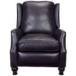 Charles Navy Blue Leather Recliner Club Chair  Overstock