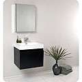 Fresca Nano Black Bathroom Vanity with Medicine Cabinet 