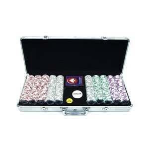   Inlay Poker Chip Set With Aluminum Case: 500 Chips: Sports & Outdoors