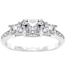 Sterling Silver Past, Present, Future Cubic Zirconia Ring 