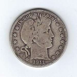  1911 D Barber Half Dollar 