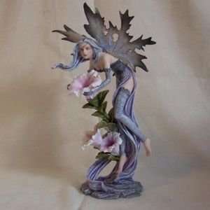  Fairy Leaning Over Flower Fairy Figurine