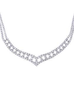 14k White Gold 22ct TDW Diamond Necklace  Overstock